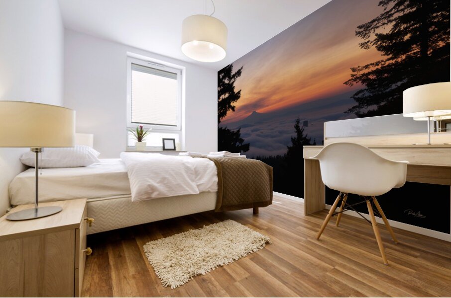 Fog Over Portland Mural print